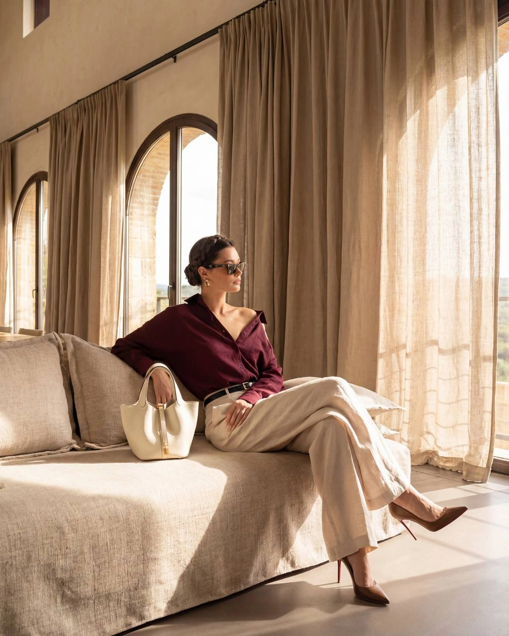 Бордовая рубашка